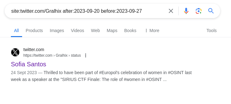 Google search result